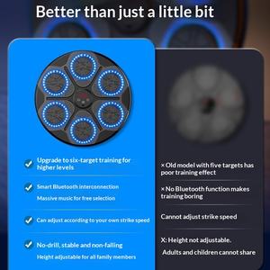 Machine de boxe musicale intelligente murale Bluetooth, cible de frappe électronique pour entraînement de réaction et <span class=keywords><strong>fitness</strong></span> à domicile - Product Image 3