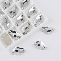 Strass à dos plat en forme de hache Selina Crystal K9-Accessoires de soirée à double trou pour bricolage pour vêtements et robes de mariée