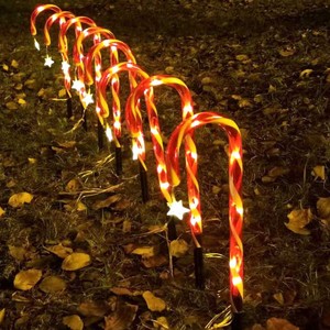 Décoration de Noël <span class=keywords><strong>solaire</strong></span> en forme de canne à sucre avec lumière LED, étanche IP65, pour jardin, passage, cour, pelouse - Product Image 3