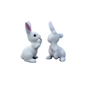 Mini Figurine en céramique de lapin blanc personnalisée