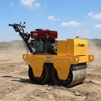 Compacteur routier diesel 550 kg à double tambour pour travaux de construction, mini-rouleau compresseur de sol