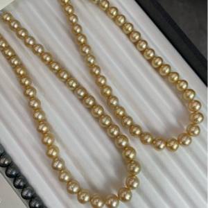 Collier en perles naturelles grises au design polyvalent, 9-8 mm rond, micro défauts, incrustation de précision, boucle en forme de nœud, chaîne de pull - Product Image 3