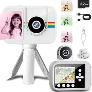 <span class=keywords><strong>Appareil</strong></span> <span class=keywords><strong>photo</strong></span> numérique pour enfants Printcamera avec impression instantanée, papier d'impression 3 couleurs, mini trépied 32 Go, vidéo 48 MP 1080P, pour les enfants de 3 à 12 ans (<span class=keywords><strong>blanc</strong></span>), <span class=keywords><strong>appareil</strong></span> <span class=keywords><strong>photo</strong></span> instantané <span class=keywords><strong>Polaroid</strong></span> - Product Image 1