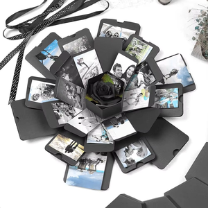 Explosión sorpresa Rosa regalo hecho a mano cumpleaños <span class=keywords><strong>aniversario</strong></span> boda cajas DIY álbum de fotos caja de embalaje de cartón hexagonal - Product Image 3