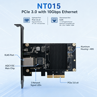 Tarjeta de red Ethernet PCIe 3,0 X4 10G, adaptador AQC113C RJ45, NIC de 10Gbps para servidor de escritorio, estación de trabajo, perfil bajo