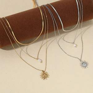 Collar de joyería de moda, collar con colgante, joyería para mujer, collar de joyería fina, collar de acero inoxidable, colgante de perla natural - Product Image 2