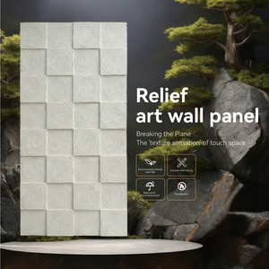 Panel <span class=keywords><strong>de</strong></span> pared con patrón <span class=keywords><strong>de</strong></span> rejilla <span class=keywords><strong>de</strong></span> la <span class=keywords><strong>serie</strong></span> Simple, arte en relieve, <span class=keywords><strong>sensación</strong></span> texturizada, moderno, impermeable, para baño, sala <span class=keywords><strong>de</strong></span> estar, almacén, exterior, TV - Product Image 2
