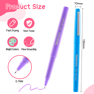 Venta al por mayor de fábrica, 24 colores, bolígrafo con punta de fieltro, juego de papelería de secado rápido para pintar - Product Image 2