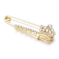 Broche en cristal et strass Lailina 2025 de 6 cm et 8 cm avec breloque Ayatul Kursi islamique