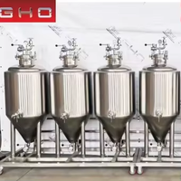 Équipement de brasserie artisanale GHO 100L avec 3 cuves de fermentation et cuve sous pression, système de brassage de bière facile à utiliser