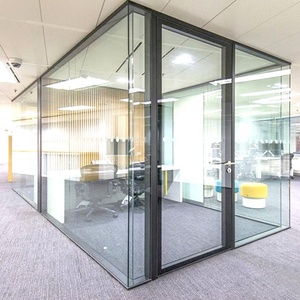 ผนัง<span class=keywords><strong>กั้น</strong></span>กระจกแบบไร้กรอบสำหรับสำนักงาน พร้อมโปรไฟล์ด้านบนและด้านล่าง ผนังกระจกมองทะลุได้เต็มที่ - Product Image 2