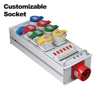 Equipo de distribución de energía de escenario SHTX, enchufe industrial de 7 vías con pantalla de voltaje trifásico, caja de alimentación colgante de distribución de energía de 380V