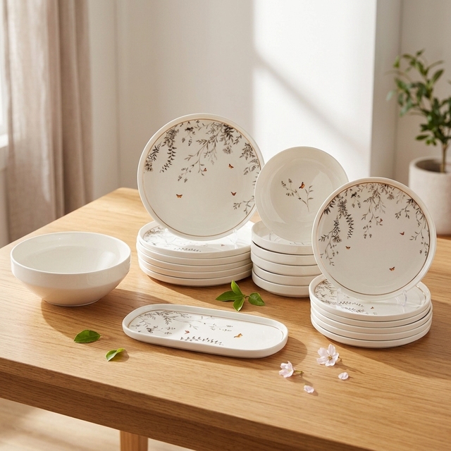 Factory 20 Pieces New Bone China Dinnerware Sets /ceramic Tableware Sets Service for 6 with Gold