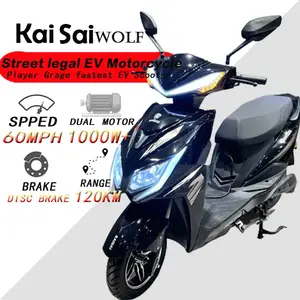 低価格長距離2輪キックスクーターパワフルな大人用スポーツバイクビッグパワー1000wCkdデュアルモーター電動バイク男性用