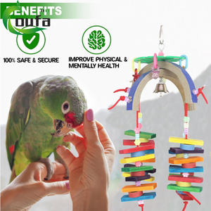 OFAPET nuevo juguete de pájaro de madera duradero colorido loro masticar juguete madera mascota pájaro <span class=keywords><strong>Parot</strong></span> juguete - Product Image 5