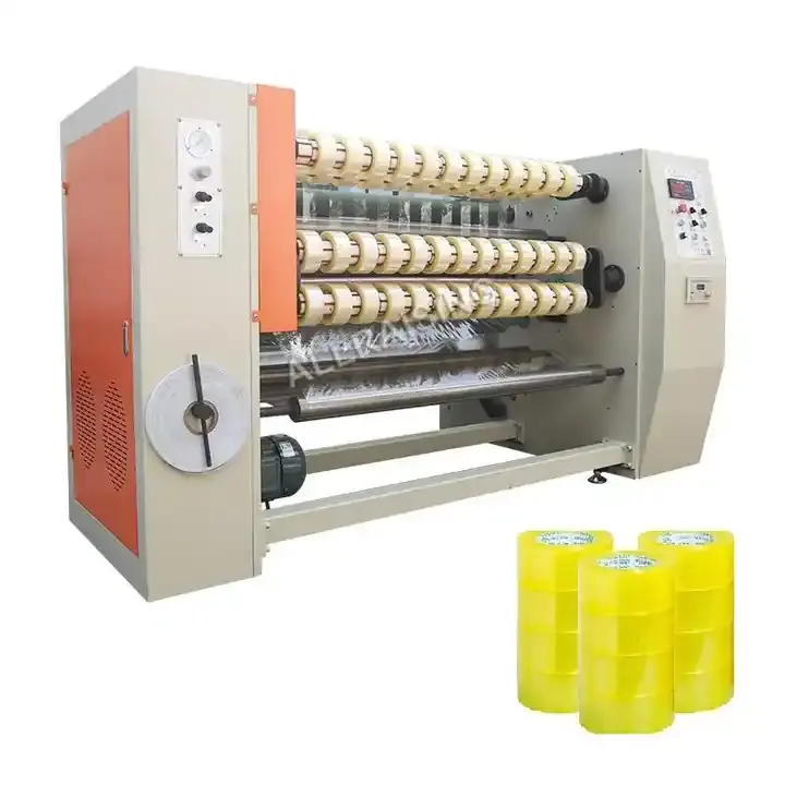 Machine automatique à grande vitesse de rebobinage de refendage de ruban adhésif de rouleau de Bopp Jumbo