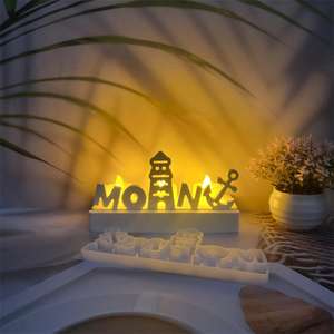 M53341 <span class=keywords><strong>Allemand</strong></span> <span class=keywords><strong>Bonjour</strong></span> Bateau Ancre Phare Décoration Gypse Moule Silicone - Product Image 1