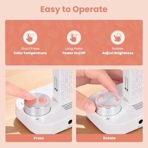 Half Moon Light for Nail <b>Desk</b> <b>Large</b> Nail Lamp for <b>Desk</b> with Phone Holder Professional Desktop Lamp LED Light - Product Image 3