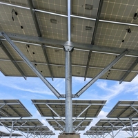 Système photovoltaïque fixe monopoteau pour poteaux, résistance à la corrosion C5, durée de vie 25-30 ans, angle d'inclinaison réglable, ISO