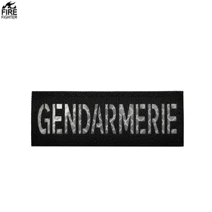 Gendarmerie-parches de color blanco infrarrojo del alfabeto inglés, emblema para el pecho, correa para coser, insignia M00128
