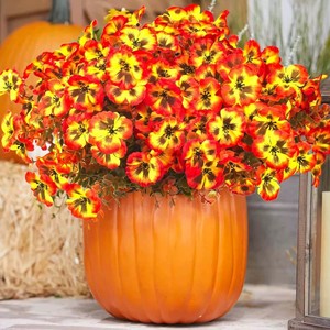 Bouquet de fleurs artificielles en soie 30cm-100cm, orange, pour vase citrouille, décoration de table d'automne pour mariages et photographie - Product Image 1