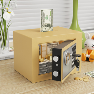 Mini-coffre-fort à clé pour bureau et domicile, avec verrouillage numérique, pour dépôt de devises, sécurisé, encastrable/mural - Product Image 2