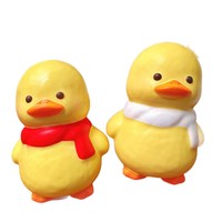 Adorable canard avec écharpe, jouet souple en PU à remontée lente, personnalisé, pour soulager l'anxiété et la relaxation mentale