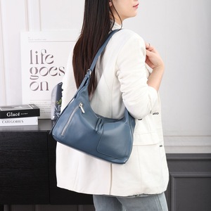 Leather Simple Shoulder <b>Bag</b> for Women Genuine Cow Leather Elegant Simple Crossbody Multifunction Ladies Girl Handbag - Product Image 3