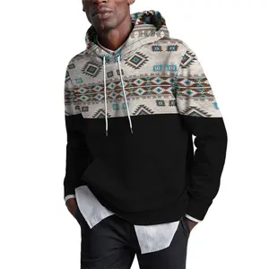 Men's casual new high-quality hooded sweater printed vintage fashion men's wear