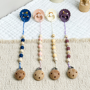 <span class=keywords><strong>Attache</strong></span>-sucette en bois anti-perte pour bébé, sans BPA, avec perles, pour une sécurité et un confort optimal - Product Image 1