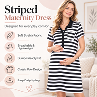 Robe de maternité printemps, vêtements de bureau, robe d'allaitement droite en coton, vêtements de lactation pour femmes enceintes, vente en gros