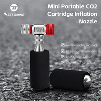 WEST BIKING Aluminum Alloy CO2 Tire Inflator Portable Bike CO2 Inflator Head Presta Schrader Valve for MTB Road Bike Accessories