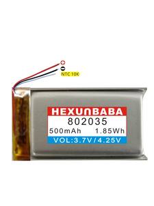 <span class=keywords><strong>3</strong></span>.7V 500mAh 802035 <span class=keywords><strong>3</strong></span>ワイヤーNTC 10Kポリマーリチウムイオン電池TWSスマート時計イヤホンスピーカーヘッドフォンヘッドセットT278用 - Product Image 2