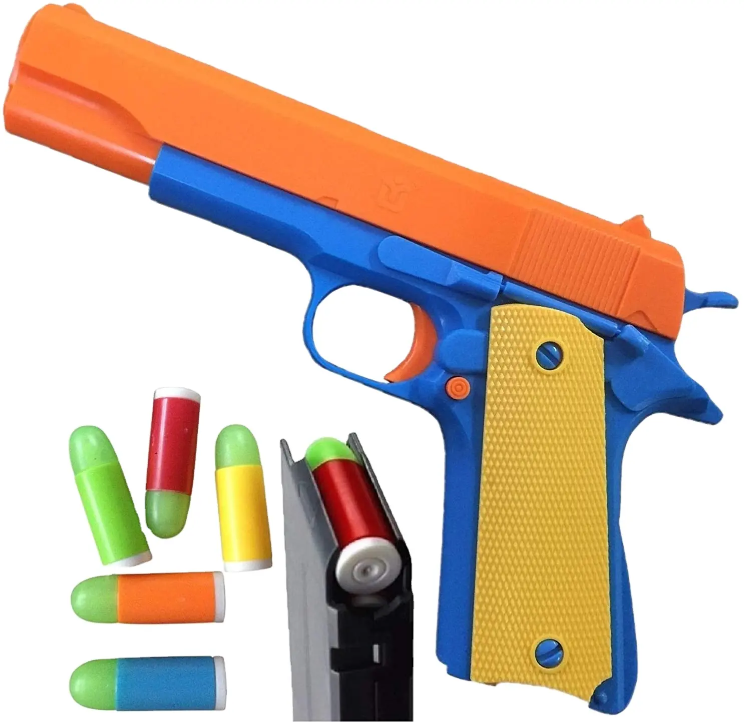 Pistole giocattolo realistiche M1911 a buon mercato con azione in scala 1:1 con 10 proiettili morbidi e caricatore di espulsione a 5 colpi