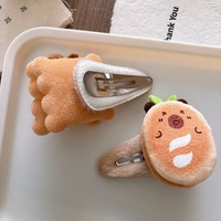 Pince à cheveux en plastique faite main, motif simulation de burger en cristal, pince BB, jouet alimentaire amusant pour filles, accessoire de coiffure pour enfants et femmes