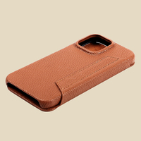 Étui de téléphone à clapet de luxe en cuir véritable de qualité supérieure avec porte-cartes, antichoc, de haute qualité pour 15 Pro Max