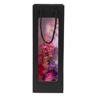 Sac en carton de luxe rectangulaire géant avec poignée en ruban pour fleuriste, emballage personnalisé pour roses et fleurs longues