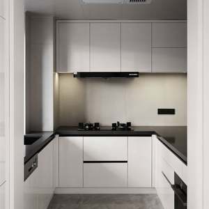 Homel Modern Customized Color Warm-Feeling Concealed Handle Melamine Finished Waterproof Kitchen <b>Cabinets</b> - Product Image 3