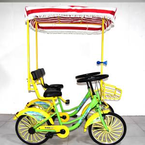 Cadre en acier de haute qualité côte à côte tandem deux sièges quadricycle <span class=keywords><strong>2</strong></span> personnes voyage vélo de ville vélo famille vélo touristique - Product Image 6