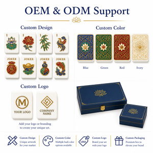 Deluxe Premium Acrylic City Skyline Navy Gold Oem <b>Mahjong</b> <b>Set</b> for Leisure and Social Gatherings Support Custom Packaging - Product Image 3