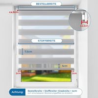 Nouveau style de store double à enroulement Duo 45x150cm (LxH) translucide occultant protection solaire à fixation par pince pour fenêtres et portes