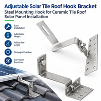 Support de fixation réglable pour tuiles solaires, crochet de montage en aluminium pour l'installation de panneaux solaires sur toits en tuiles céramiques