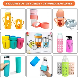 Manchon en silicone isolant thermique personnalisé avec logo du fabricant pour bouteille, tasse à café, gobelet, antidérapant, réutilisable, protecteur - Product Image 3