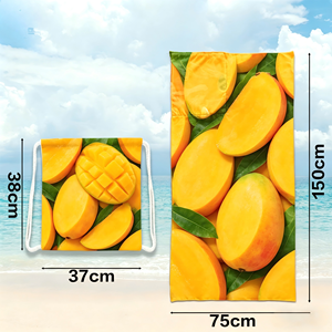 Serviette <span class=keywords><strong>de</strong></span> plage multifonctionnelle 2 en 1 et sac à dos, imprimé numérique, en microfibre, anti-sable, pour la natation, les voyages et le camping - Product Image 4