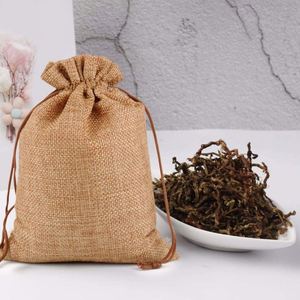 Sacs cadeaux en toile de jute avec cordon de serrage pour mariages, pochettes en toile de jute et en lin pour bijoux, recyclables et écologiques pour les fêtes d'anniversaire - Product Image 2