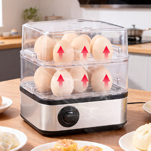 Produit OEM ODM, conception la plus récente, cuiseur à œufs multifonctionnel rapide pour la cuisine, cuiseur à œufs <span class=keywords><strong>carré</strong></span> en acier inoxydable noir - Product Image 4