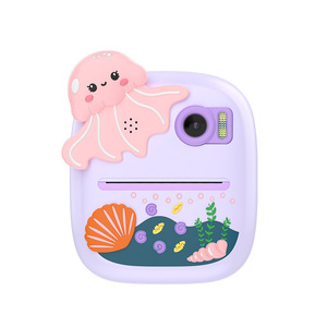 Appareil <span class=keywords><strong>photo</strong></span> instantané pour enfants P8 avec écran 2,4 pouces, double objectif, impression thermique 1080P, filtre, design méduse de dessin animé et jeu - Product Image 3