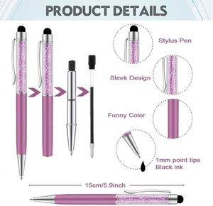 Crystal Stylus <b>Ballpoint</b> <b>Pen</b>, 2-in-1 Touch Screen <b>Pen</b> with Rhinestone Decoration for Girls, Students & Gifts - Product Image 3