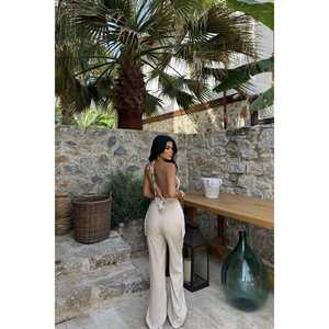 Conjunto Básico de Dos Piezas en Beige, Estilo Club, Informal, de Punto de Algodón, Holgado, Top y Pantalones Cortos Tejidos, Talla XS de Verano - Product Image 1