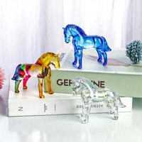 Ornements en verre cristal en forme de cheval Tang colorés, directement de l'usine, pour salon et bureau, idéal pour l'inauguration et les cadeaux de pendaison de crémaillère